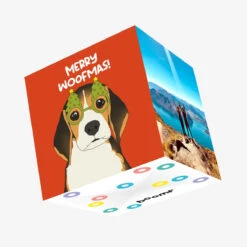 Kiwi Merry Woofmas Funny Beagle Confetti-exploding Greetings Card