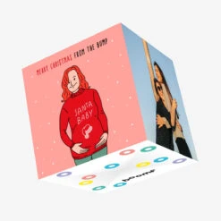 Merry Christmas From The Bump Santa Baby Confetti-exploding Greetings Card