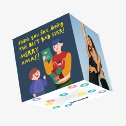 Merry Christmas Thank You For Being The Best Dad Ever Happy Dad And His Son Confetti-exploding Greetings Card