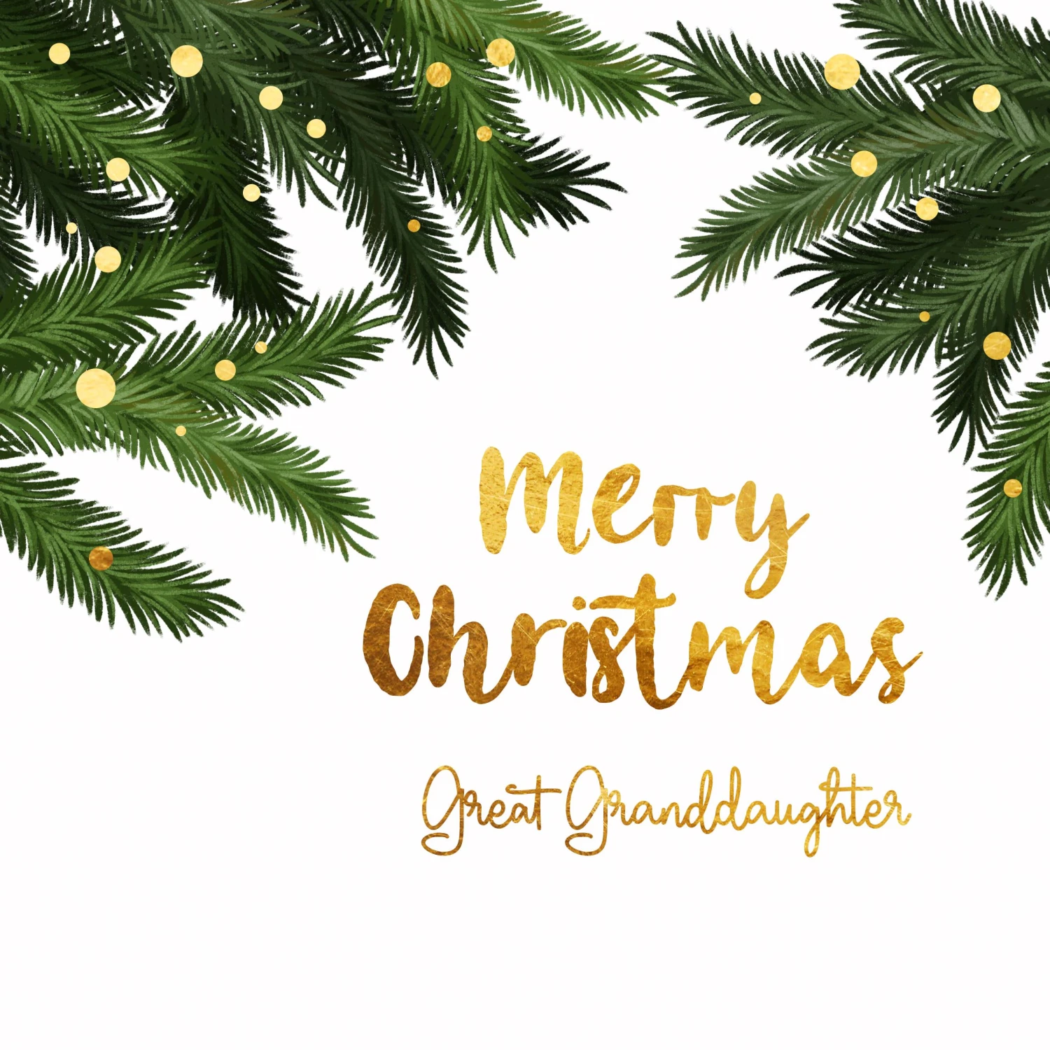 Merry Christmas Great Granddaughter Golden Letters Confetti-exploding Greetings Card 4 Merry Christmas Great Granddaughter Golden Letters Confetti-exploding Greetings Card - Image 2