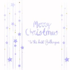 Merry Christmas Best Colleague Blue Stars Confetti-exploding Greetings Card -Merry Moments 1 1a3fb052 ff74 4e9a b861 ea6b2152d414