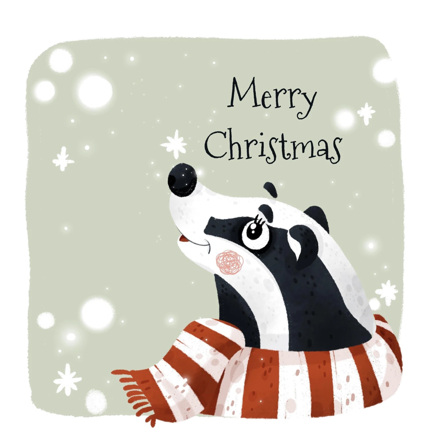 Merry Christmas Cute Badger Confetti-exploding Greetings Card 4 Merry Christmas Cute Badger Confetti-exploding Greetings Card - Image 2