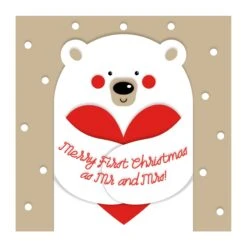 Merry First Christmas As Mr. And Mrs. Cute Polar Bear Confetti-exploding Greetings Card -Merry Moments 1 23c2181c a083 4e86 8a2a 8ce93fffa8f5