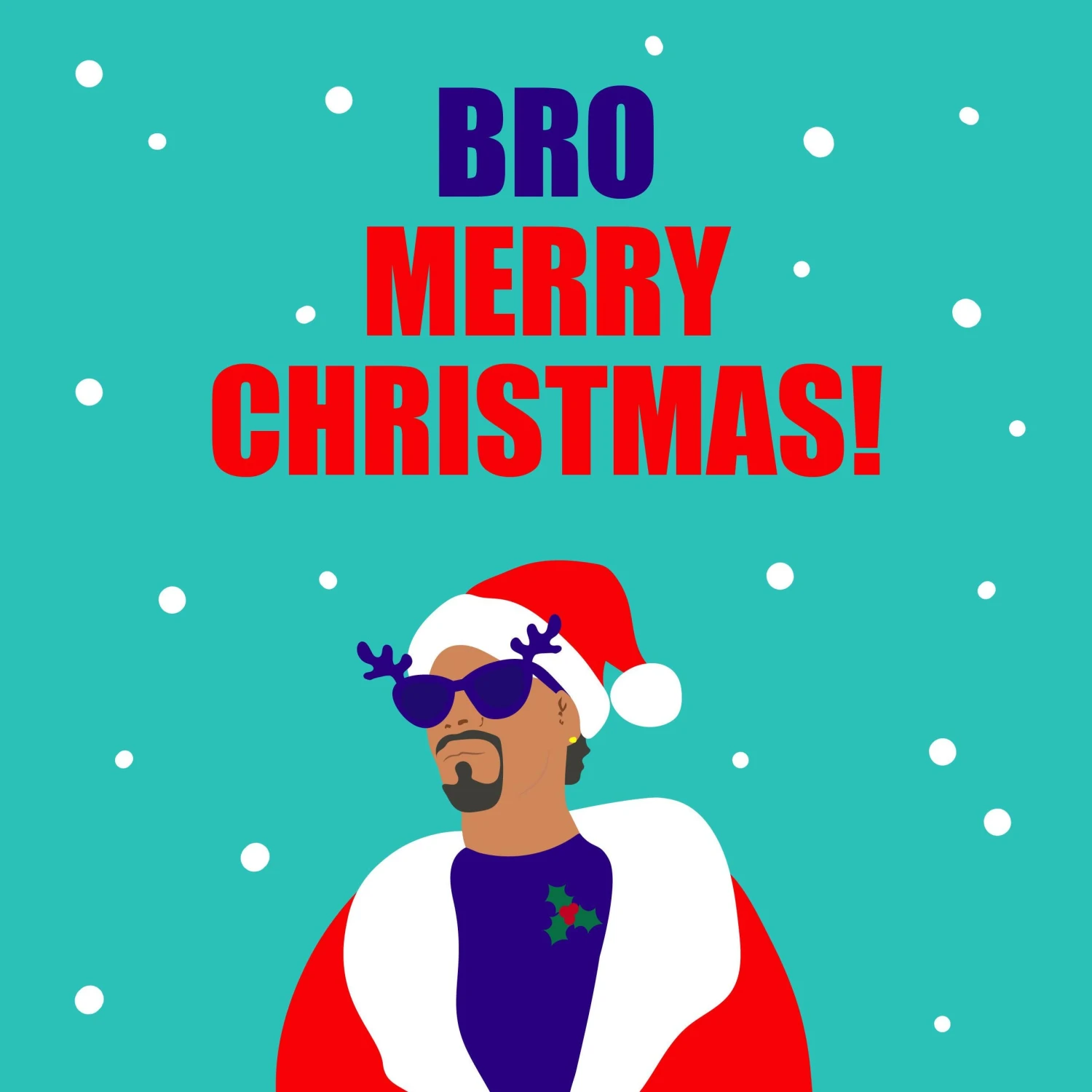 Plum Merry Christmas Bro Snoop Dogg Confetti-exploding Greetings Card 4 Plum Merry Christmas Bro Snoop Dogg Confetti-exploding Greetings Card - Image 2
