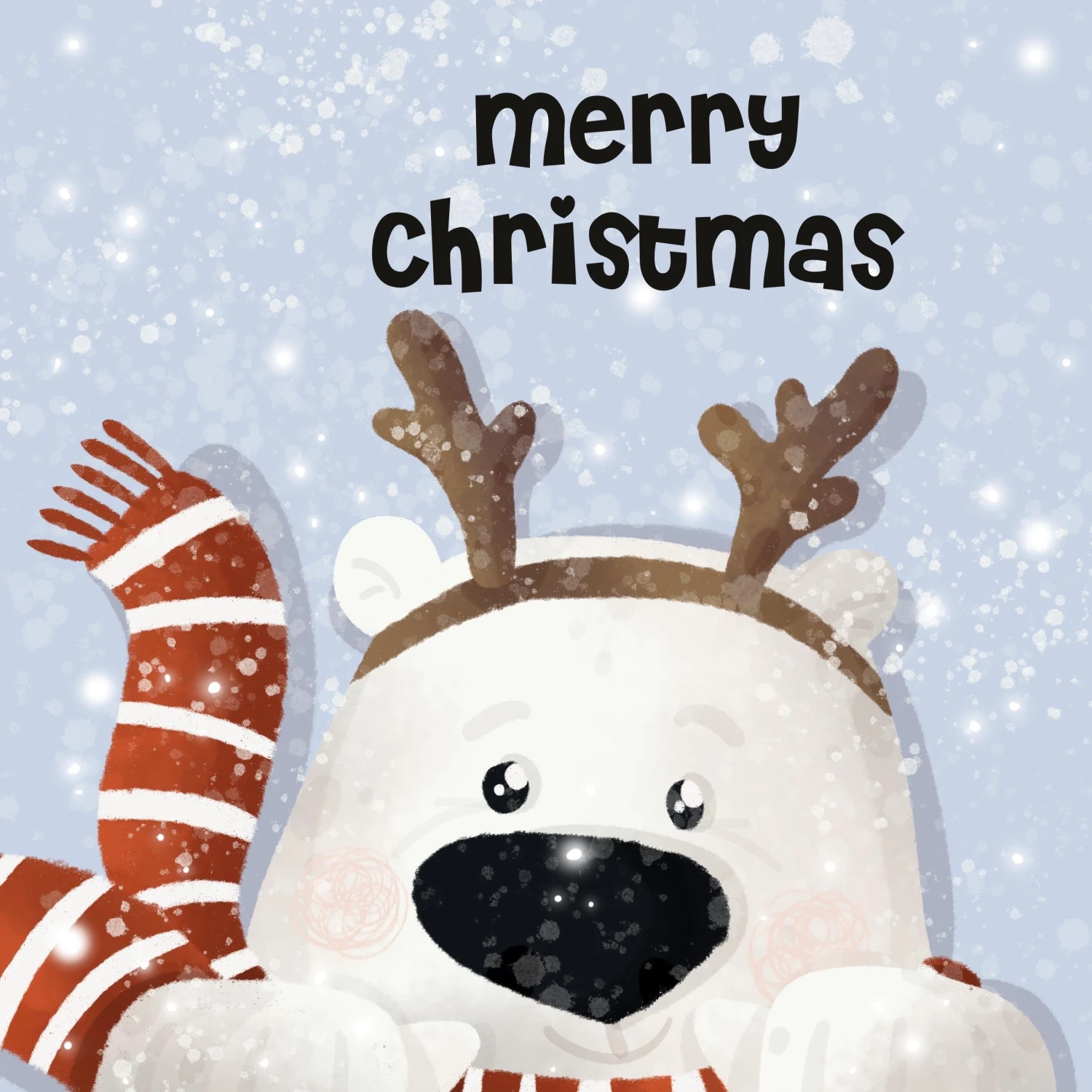 Cute Polar Bear Merry Christmas Confetti-exploding Greetings Card 4 Cute Polar Bear Merry Christmas Confetti-exploding Greetings Card - Image 2