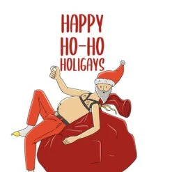 Kiwi Ho-Ho-Ho Gay Santa Merry Christmas Confetti-exploding Greetings Card -Merry Moments 1 3d559622 f09f 43b3 912a 4072e0bdc4f3