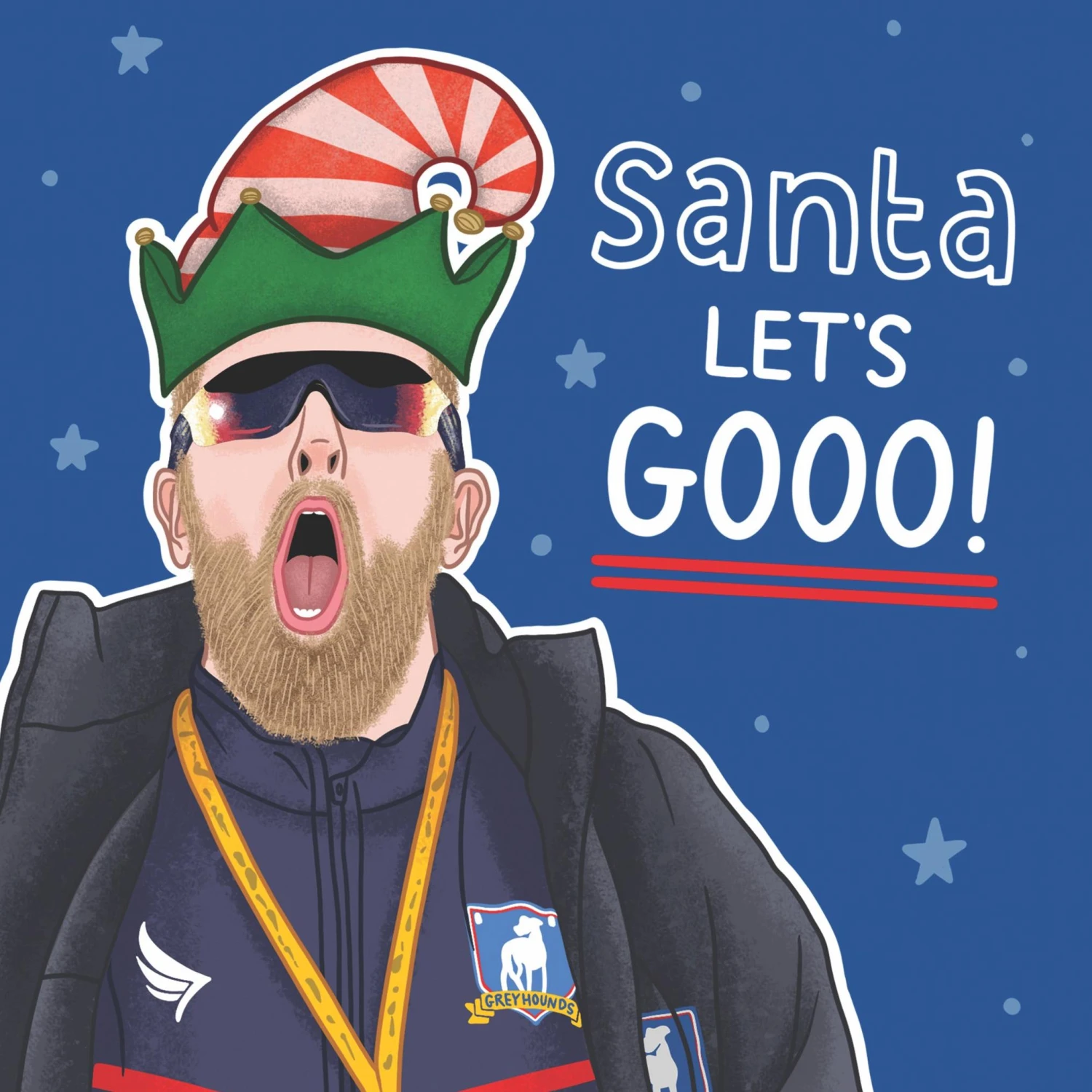 Santa Let’s GOOO Ted Lasso Christmas Confetti-exploding Greetings Card 4 Santa Let’s GOOO Ted Lasso Christmas Confetti-exploding Greetings Card - Image 2