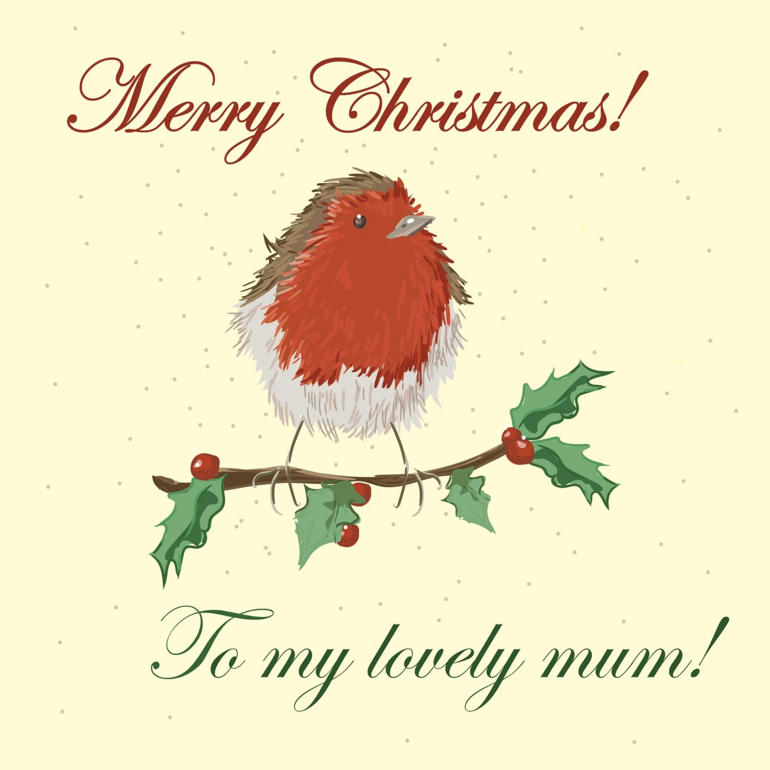 Plum Merry Christmas Lovely Mum Cute Robin Confetti-exploding Greetings Card 4 Plum Merry Christmas Lovely Mum Cute Robin Confetti-exploding Greetings Card - Image 2