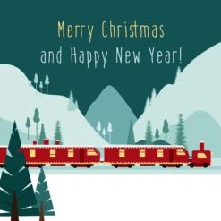 Merry Christmas And Happy New Year Red Train Confetti-exploding Greetings Card -Merry Moments 1 6f6d4508 cf04 4416 88e8 4868e7b0a37b