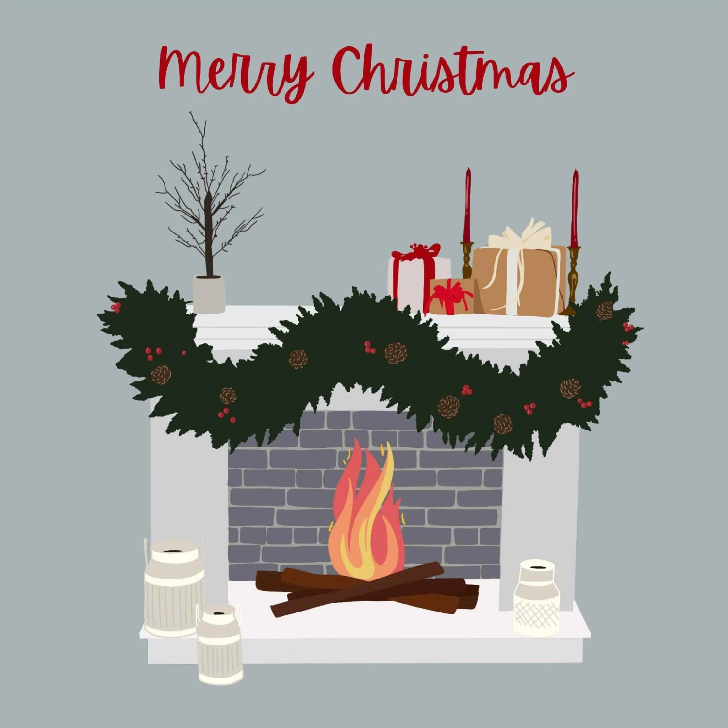 Festive Fireplace Christmas Confetti-exploding Greetings Card 4 Festive Fireplace Christmas Confetti-exploding Greetings Card - Image 2
