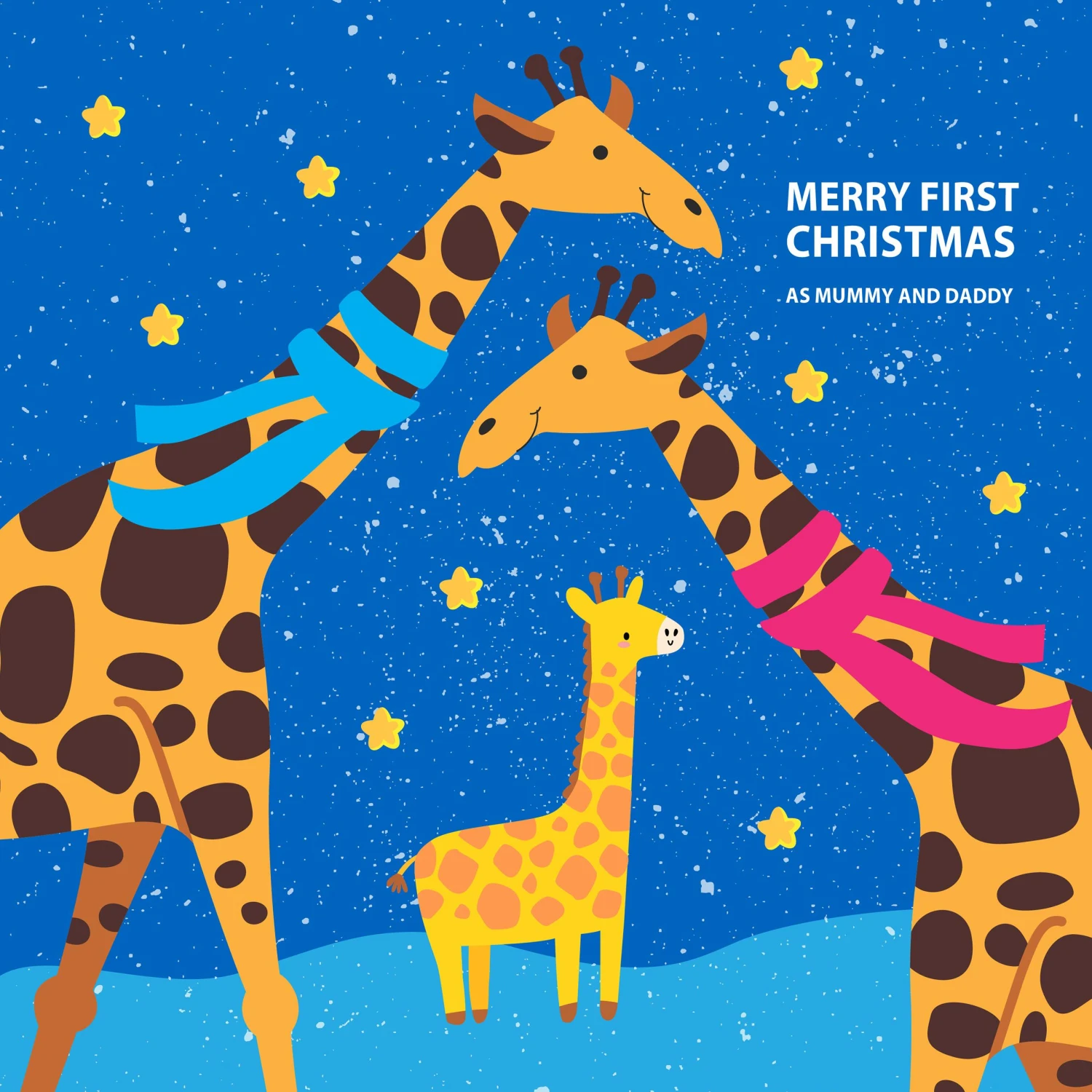 Cute Giraffes Merry 1st Christmas As Parents Confetti-exploding Greetings Card 4 Cute Giraffes Merry 1st Christmas As Parents Confetti-exploding Greetings Card - Image 2