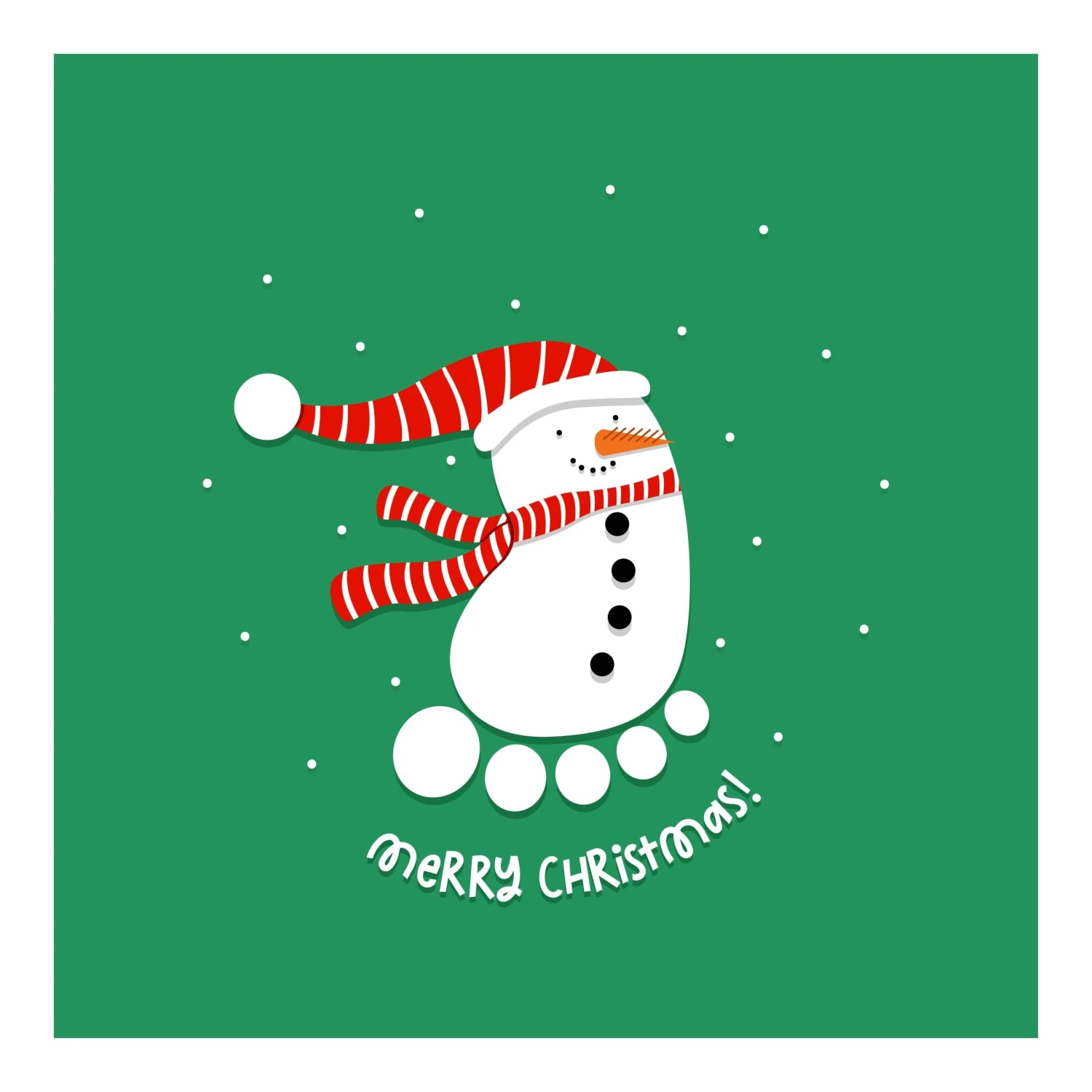Merry Christmas Snowman Baby Feet Confetti-exploding Greetings Card 4 Merry Christmas Snowman Baby Feet Confetti-exploding Greetings Card - Image 2