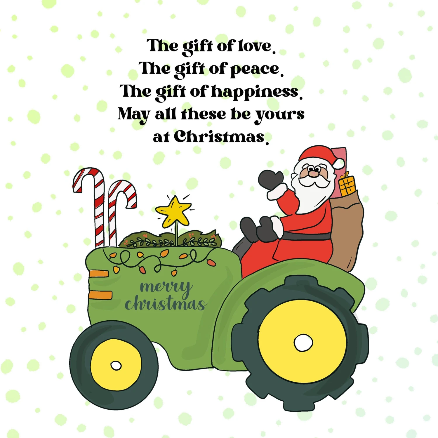 Merry Christmas Santa Riding A Tractor Confetti-exploding Greetings Card 4 Merry Christmas Santa Riding A Tractor Confetti-exploding Greetings Card - Image 2