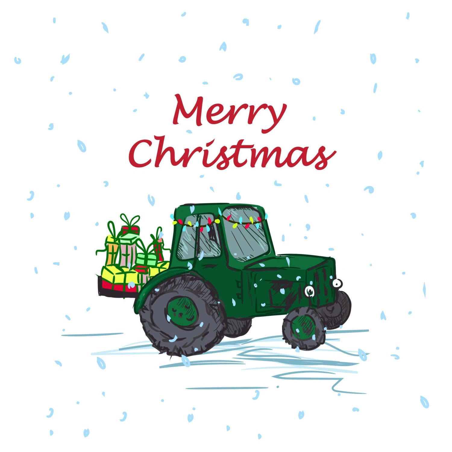 Plum Merry Christmas Tractor Carrying Gifts Confetti-exploding Greetings Card 4 Plum Merry Christmas Tractor Carrying Gifts Confetti-exploding Greetings Card - Image 2
