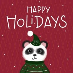 Happy Holidays Cute Panda Wearing A Hat Confetti-exploding Greetings Card -Merry Moments 1 8d567f6e 5967 4fa8 a271 481fadbcaff6
