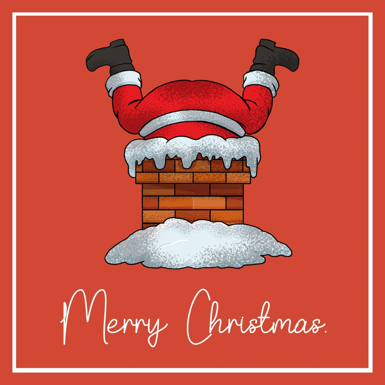 Merry Christmas Santa Stuck In A Chimney Confetti-exploding Greetings Card 4 Merry Christmas Santa Stuck In A Chimney Confetti-exploding Greetings Card - Image 2