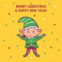 Yellow Themed Cute Elf Merry Christmas Confetti-exploding Greetings Card -Merry Moments 1 967b1de2 e804 4874 aaa0 3782fe61e175