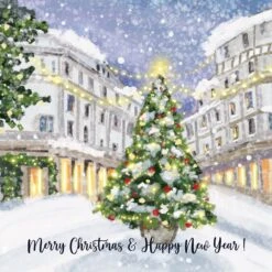 Merry Christmas And Happy New Year Magnificent Christmas Tree On The Square Confetti-exploding Greetings Card -Merry Moments 1 9aae3475 6133 4f24 a001 db3f5bd10df8