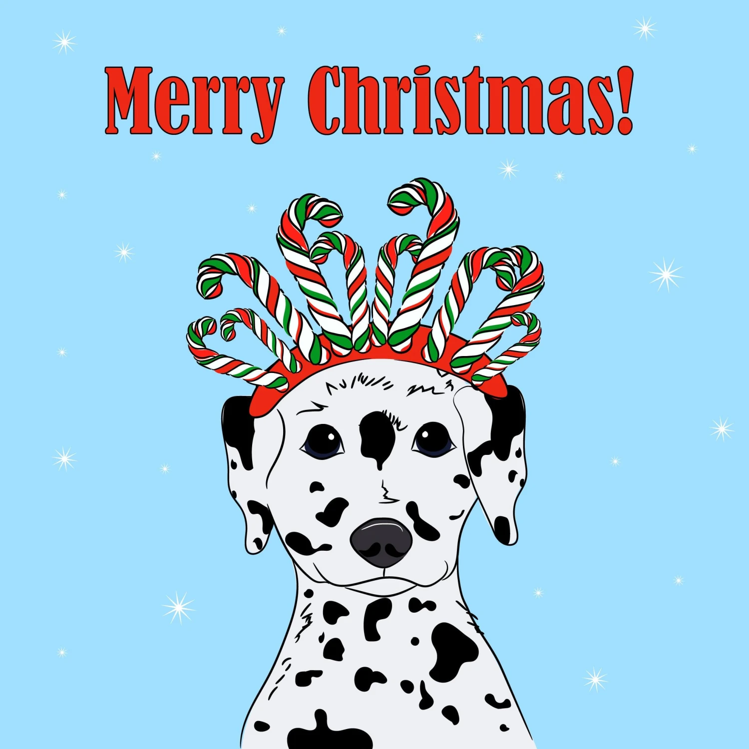 Plum Merry Christmas Dalmatian Wearing Candy Headband Confetti-exploding Greetings Card 4 Plum Merry Christmas Dalmatian Wearing Candy Headband Confetti-exploding Greetings Card - Image 2