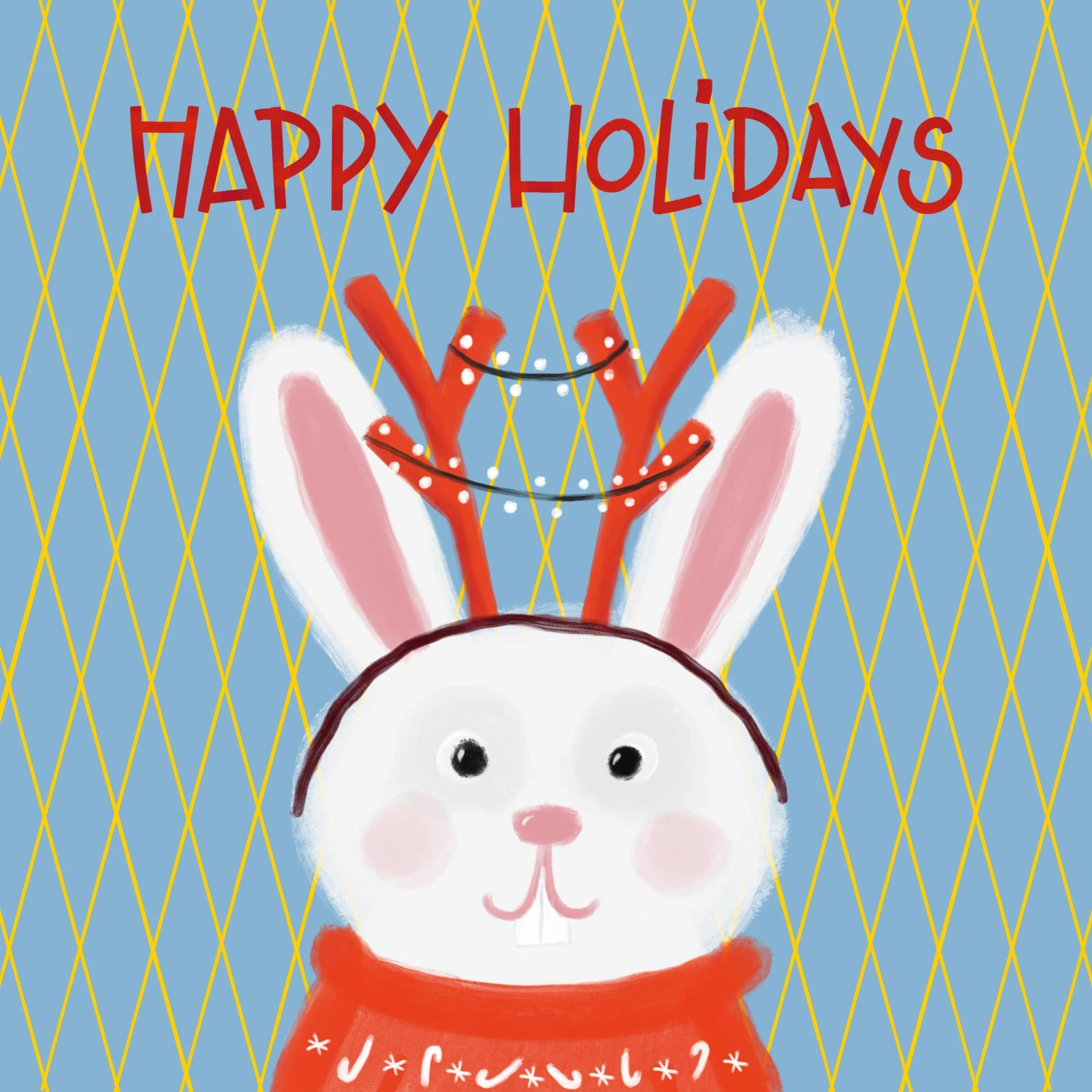 Happy Holidays Cute Rabbit Confetti-exploding Greetings Card 4 Happy Holidays Cute Rabbit Confetti-exploding Greetings Card - Image 2