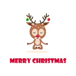 Plum Merry Christmas Deer Doung Yoga Confetti-exploding Greetings Card -Merry Moments 1 a3c470f0 f9b6 4c78 b39c d22024c843e9