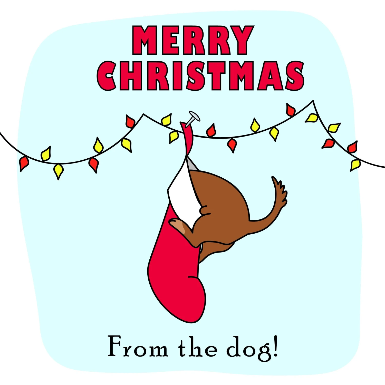 Plum Merry Christmas Dog In A Stocking Confetti-exploding Greetings Card 4 Plum Merry Christmas Dog In A Stocking Confetti-exploding Greetings Card - Image 2