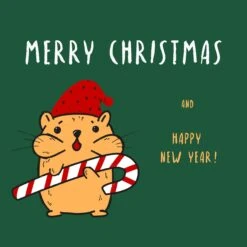 Green Themed Cute Hamster Merry Christmas Confetti-exploding Greetings Card -Merry Moments 1 b8fdba1b 560d 4ac3 ba40 98b4a88397df