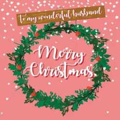 Merry Christmas Wonderful Husband Confetti-exploding Greetings Card -Merry Moments 1 b9115ea1 ac76 4209 8756 5f708f57d034