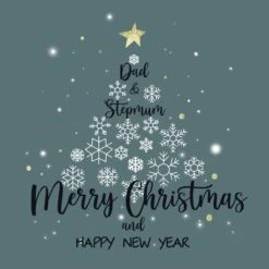 Mery Christmas And Happy New Year Dad And Stepmum Christmas Tree Made Of Snowflakes Confetti-exploding Greetings Card -Merry Moments 1 bcd1179c 7f01 4f0e b40f 1a92efd7470a