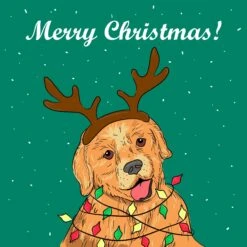 Plum Golden Retriever Merry Christmas Confetti-exploding Greetings Card -Merry Moments 1 be6dadd4 ed3f 423a 8f9f a2d6e0226032