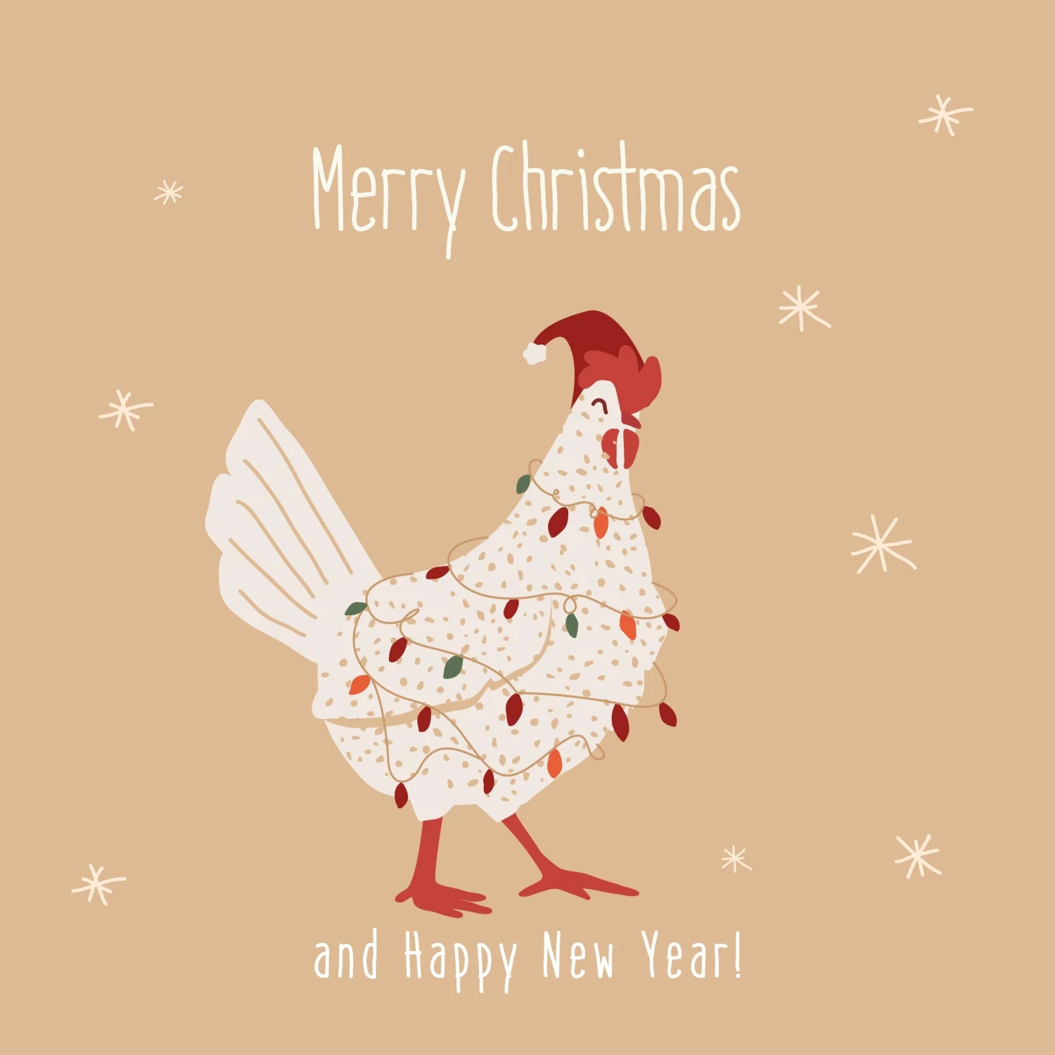 Cute Chiken Merry Christmas And Happy New Year Confetti-exploding Greetings Card 4 Cute Chiken Merry Christmas And Happy New Year Confetti-exploding Greetings Card - Image 2