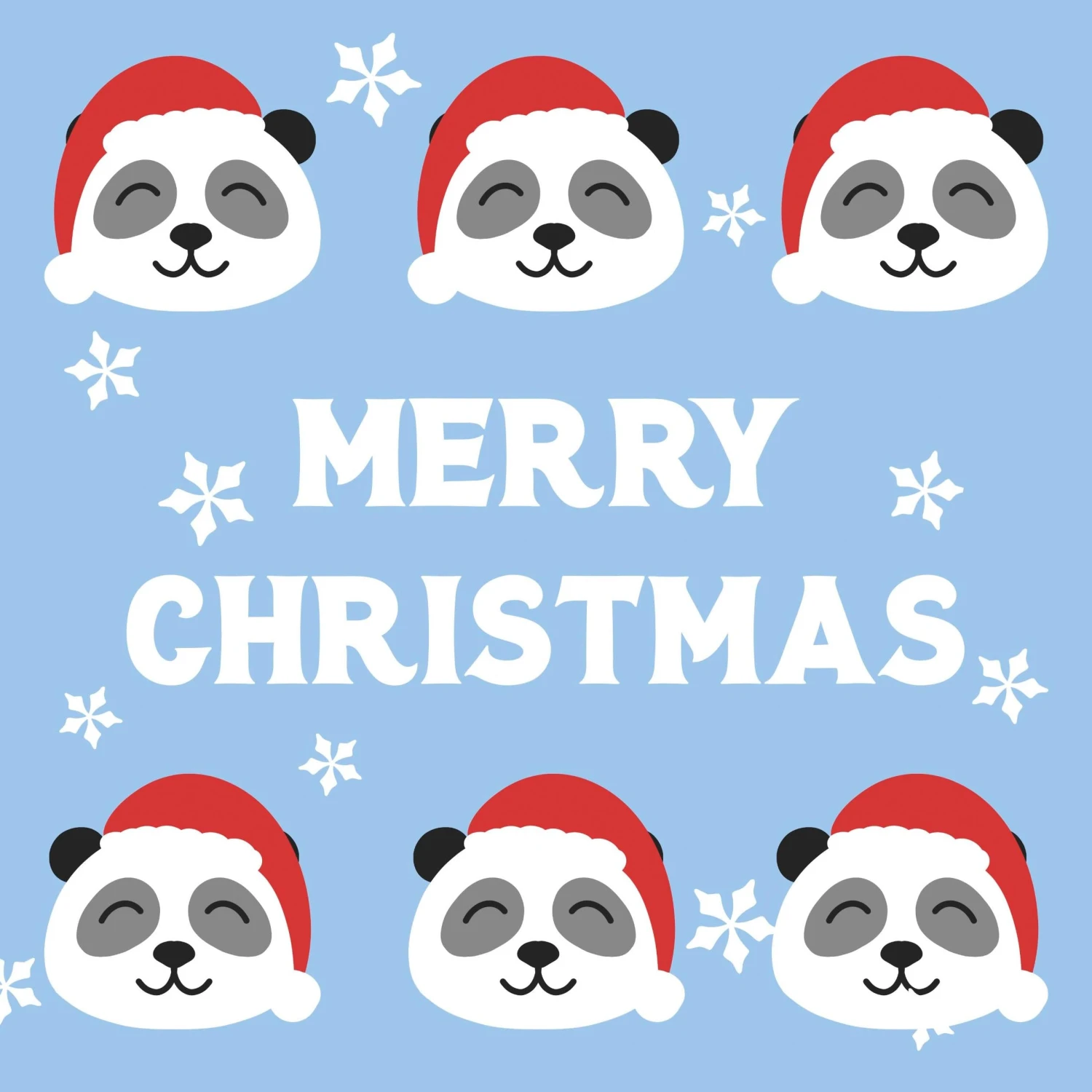 Blue Background Panda Merry Christmas Confetti-exploding Greetings Card 4 Blue Background Panda Merry Christmas Confetti-exploding Greetings Card - Image 2