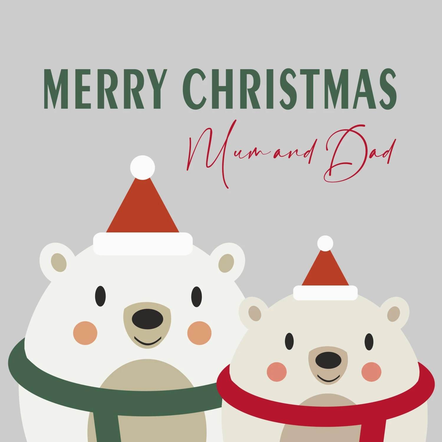 Polar Bears Merry Christmas Mum And Dad Confetti-exploding Greetings Card 4 Polar Bears Merry Christmas Mum And Dad Confetti-exploding Greetings Card - Image 2