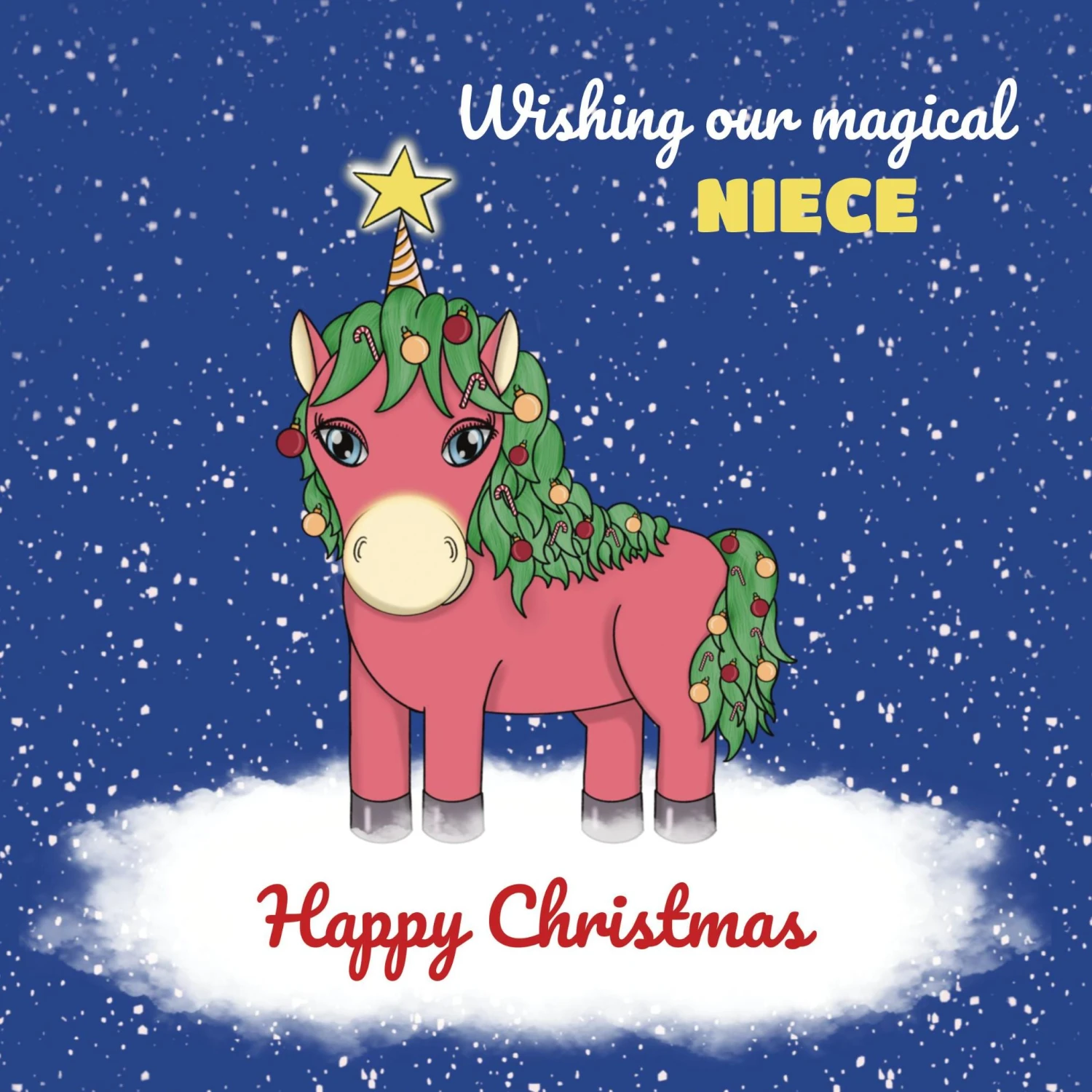 Christmas Unicorn Magical Niece Confetti-exploding Greetings Card 4 Christmas Unicorn Magical Niece Confetti-exploding Greetings Card - Image 2