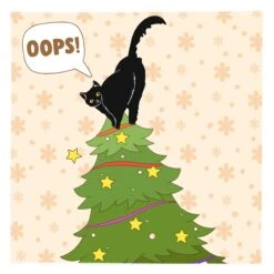 Kiwi Merry Christmas Black Cat At The Top Of Christmas Tree Confetti-exploding Greetings Card -Merry Moments 1 d27d536a e8f5 4bcb 9372 95a2a88a468d
