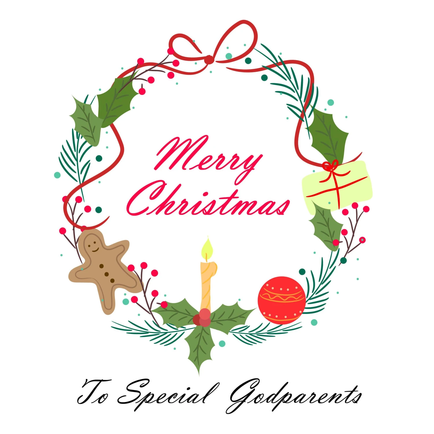 Plum Merry Christmas Special Godparents Confetti-exploding Greetings Card 4 Plum Merry Christmas Special Godparents Confetti-exploding Greetings Card - Image 2