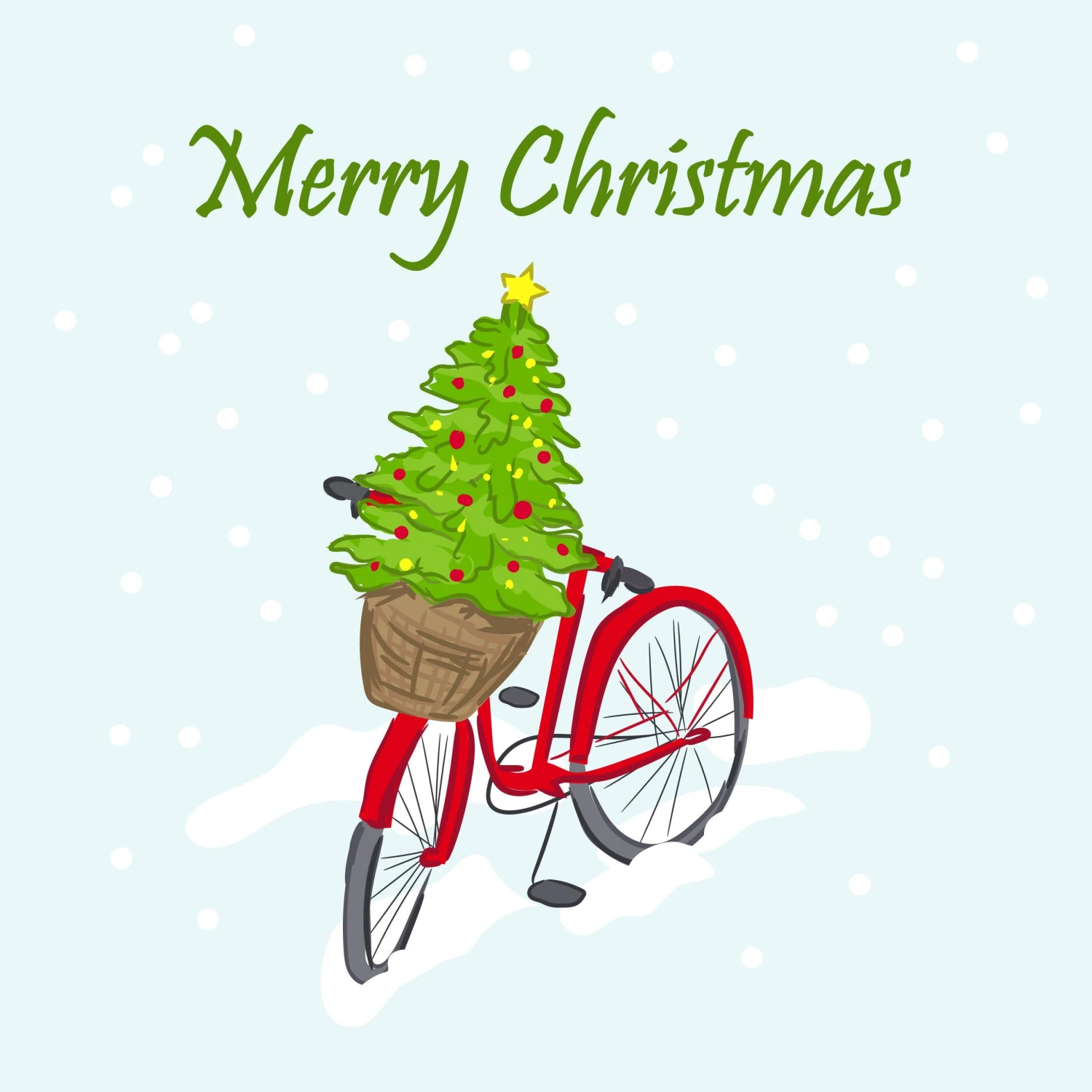 Plum Merry Christmas Bike With Christmas Tree In A Basket Confetti-exploding Greetings Card 4 Plum Merry Christmas Bike With Christmas Tree In A Basket Confetti-exploding Greetings Card - Image 2
