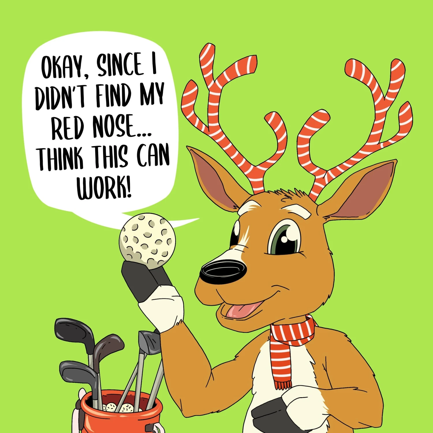 Kiwi Merry Christmas Funny Deer Golf Confetti-exploding Greetings Card 4 Kiwi Merry Christmas Funny Deer Golf Confetti-exploding Greetings Card - Image 2
