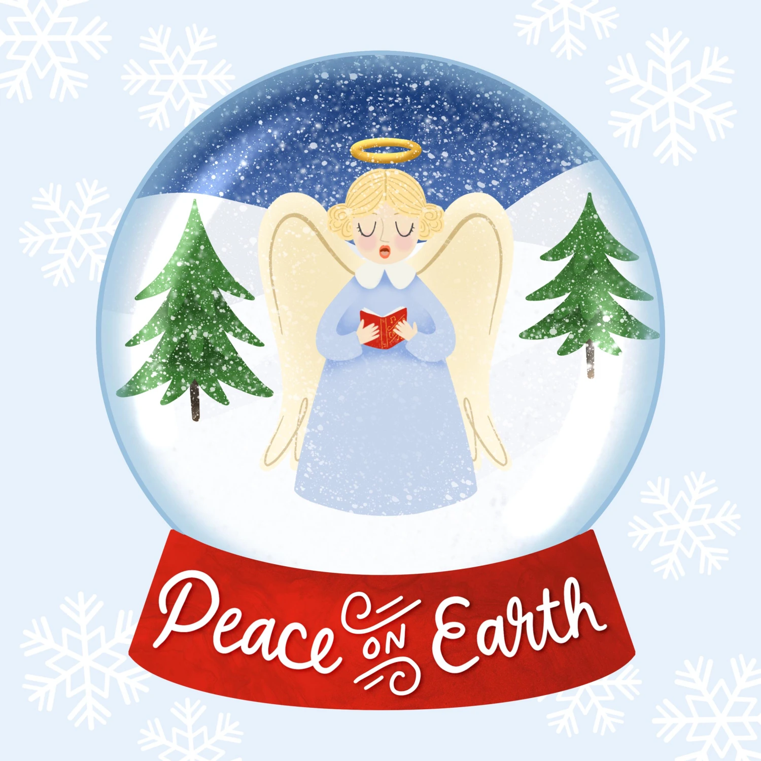 Peace On Earth Angel Christmas Snowball Confetti-exploding Greetings Card 4 Peace On Earth Angel Christmas Snowball Confetti-exploding Greetings Card - Image 2