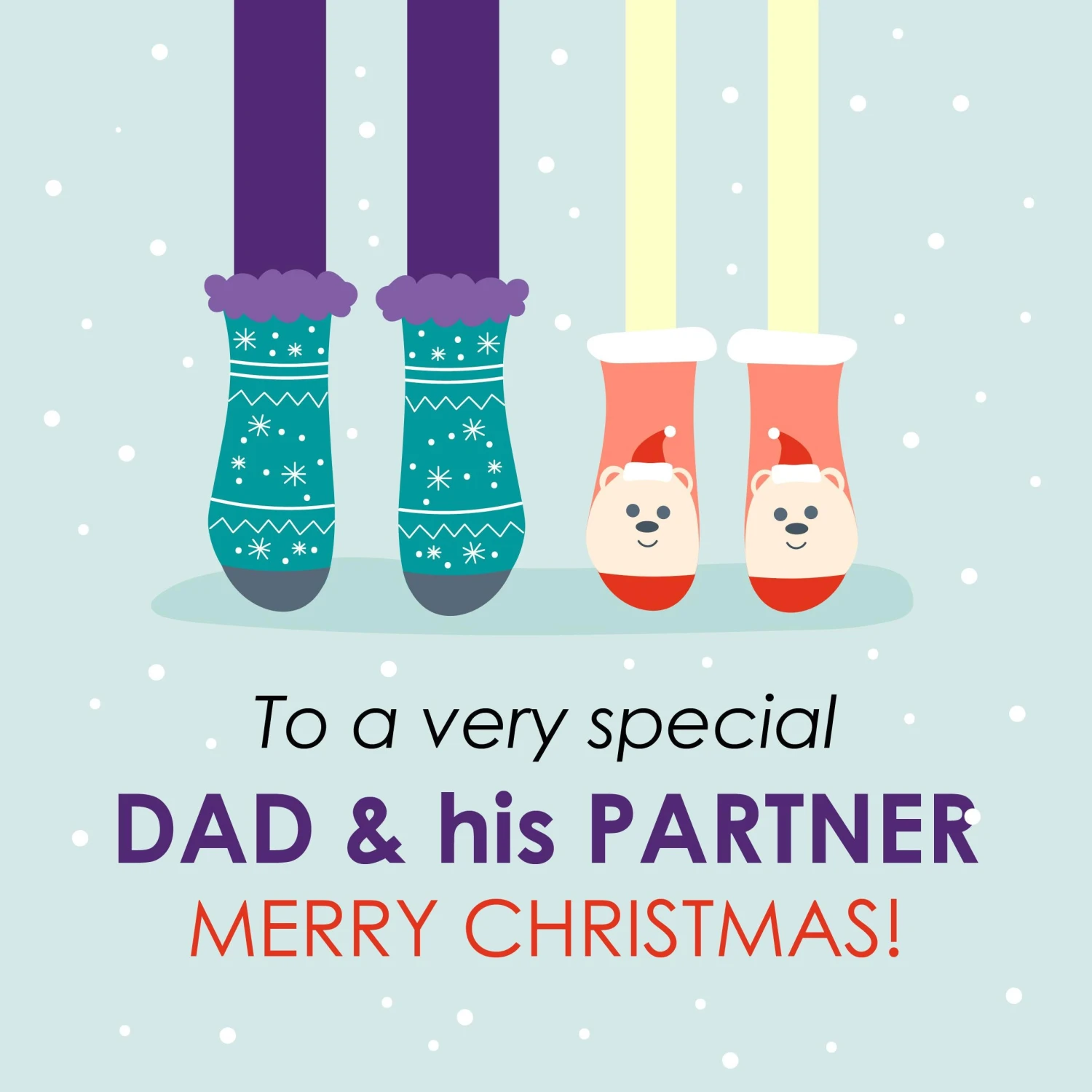 Plum Merry Christmas Dad And His Special Partner Confetti-exploding Greetings Card 4 Plum Merry Christmas Dad And His Special Partner Confetti-exploding Greetings Card - Image 2