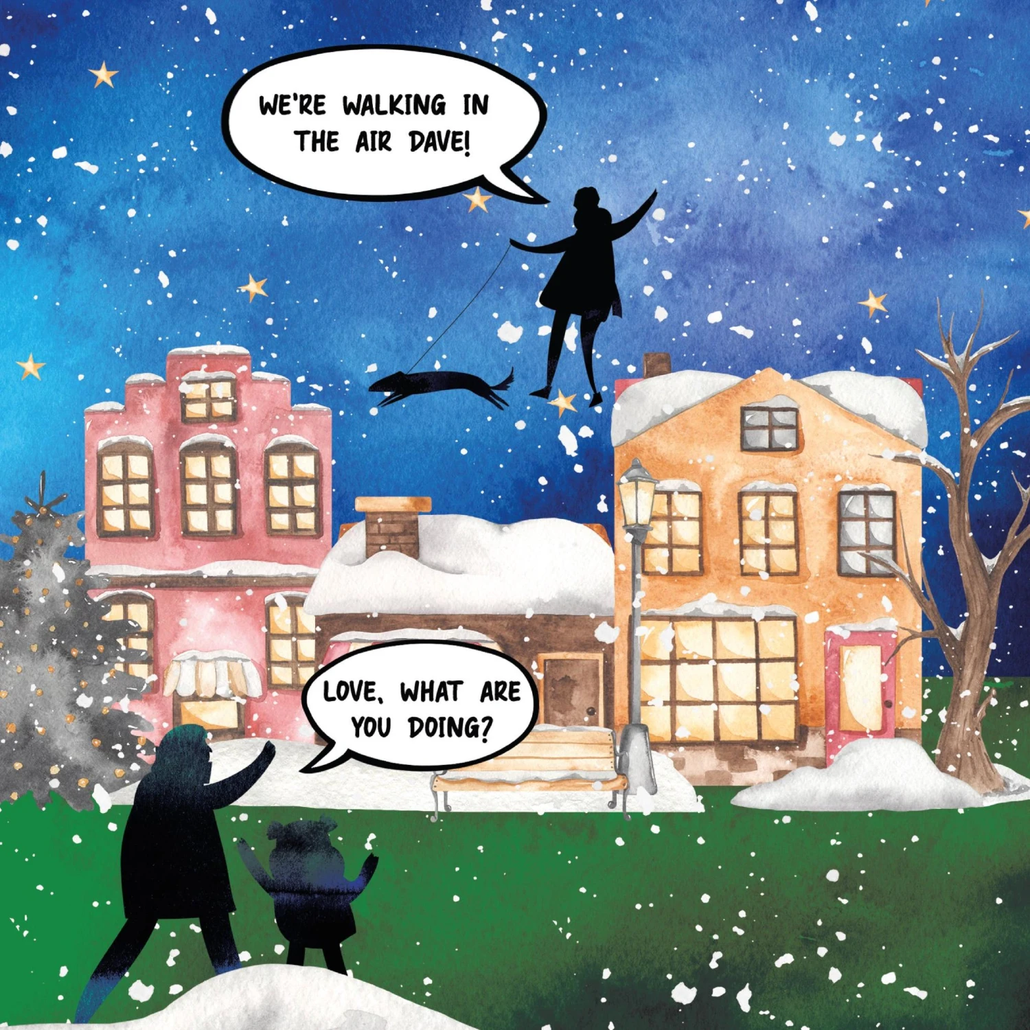 Walking The Dog In The Air Christmas Confetti-exploding Greetings Card 4 Walking The Dog In The Air Christmas Confetti-exploding Greetings Card - Image 2