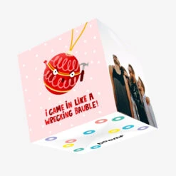 Wrecking Bauble Christmas Confetti-exploding Greetings Card