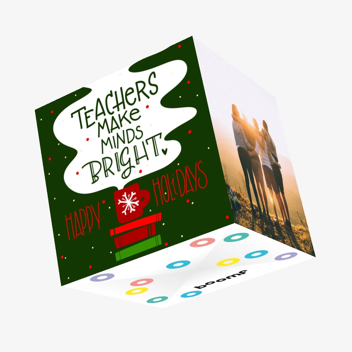 Happy Holidays Teacher A Pile Of Books And A Cup Of Cocoa Confetti-exploding Greetings Card 3 Happy Holidays Teacher A Pile Of Books And A Cup Of Cocoa Confetti-exploding Greetings Card