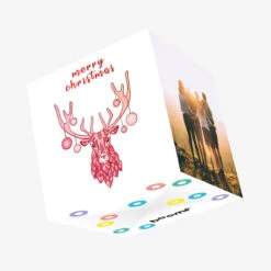 Merry Christmas Majestic Red Stag Confetti-exploding Greetings Card