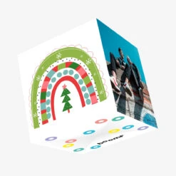 Rainbow Tree Christmas Confetti-exploding Greetings Card