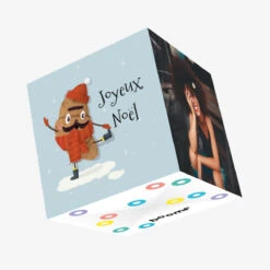 Cute Croissant French Christmas Confetti-exploding Greetings Card