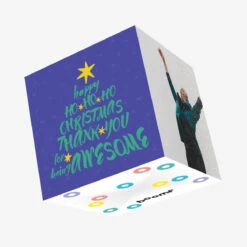 Happy Christmas Thank You For Being Awesome Confetti-exploding Greetings Card