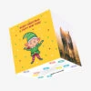 Yellow Themed Cute Elf Merry Christmas Confetti-exploding Greetings Card -Merry Moments 448432c7f903c806fab98673892f8ca9