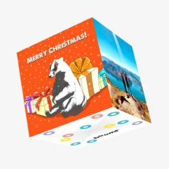 Kiwi Merry Christmas Badger In Candy Glasses Confetti-exploding Greetings Card