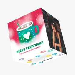 Merry Christmas Great Granddaughter Hot Chocolate Confetti-exploding Greetings Card